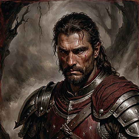The Scarred Sellsword, a playable character background in Rosewyn